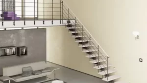 imagem escada de ferro reta